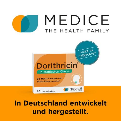 Dorithricin Halstabletten Classic bei Halsschmerzen 20 St MEDICE Arzneimittel Pütter bei onfy.de kaufen 07727923