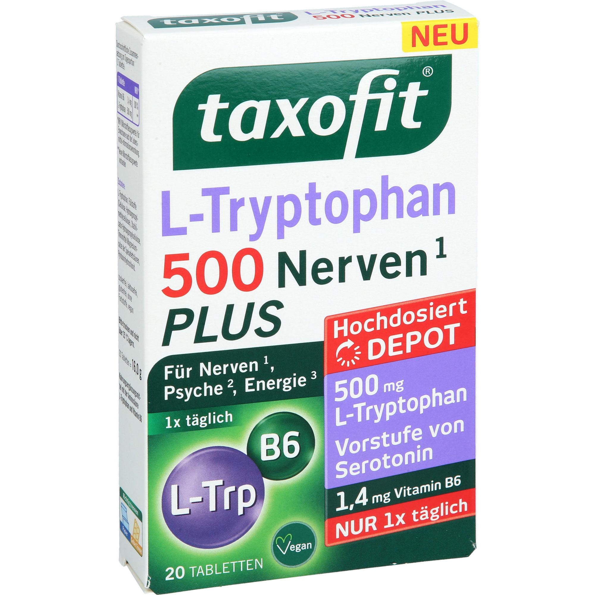 Taxofit L-Tryptophan 500 20 St MCM KLOSTERFRAU Vertr. bei onfy.de kaufen 19828090