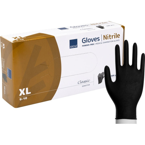 Nitril-Handschuhe Sensitive Puderfrei Schwarz S 100 St ABENA bei onfy.de kaufen 12445291