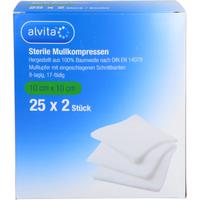 Alvita Sterile Mullkompresse 10 cm x 10 cm null