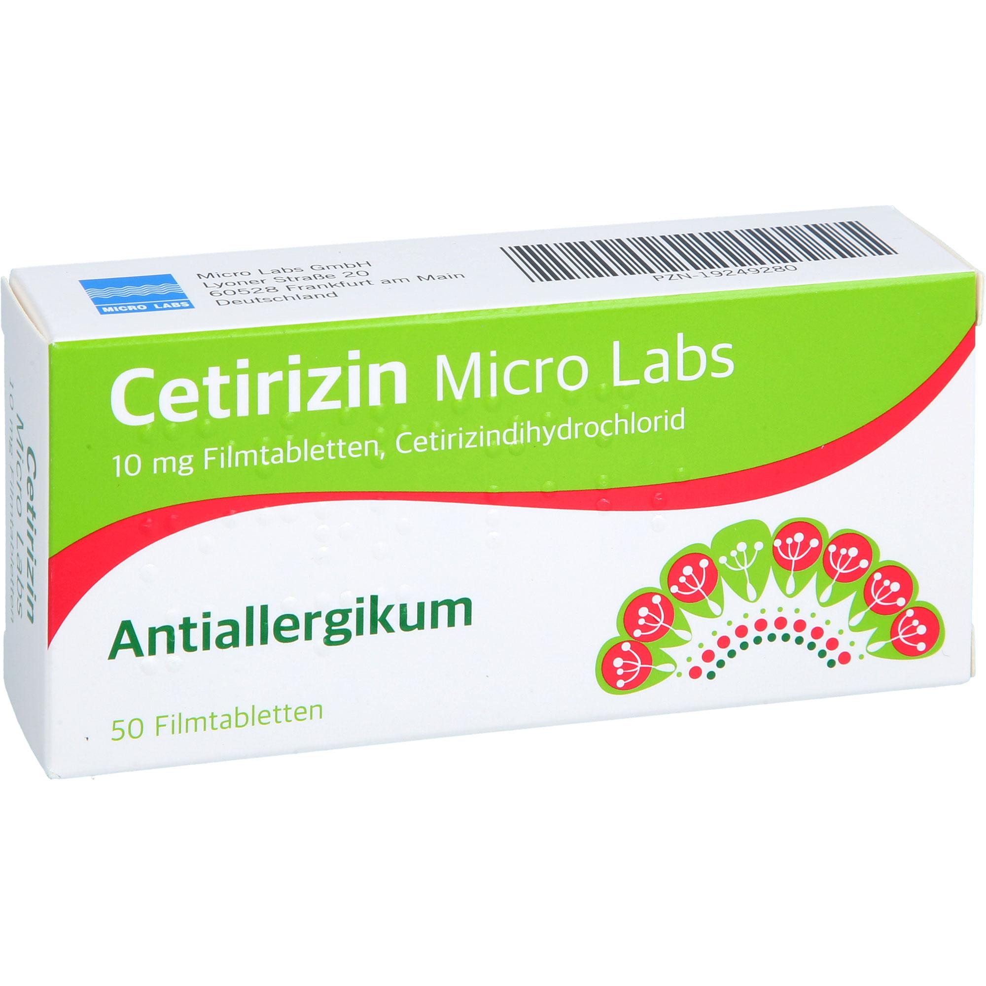 Cetirizin Micro Labs 10 mg Filmtabletten 50 St Micro Labs bei onfy.de kaufen 19249280