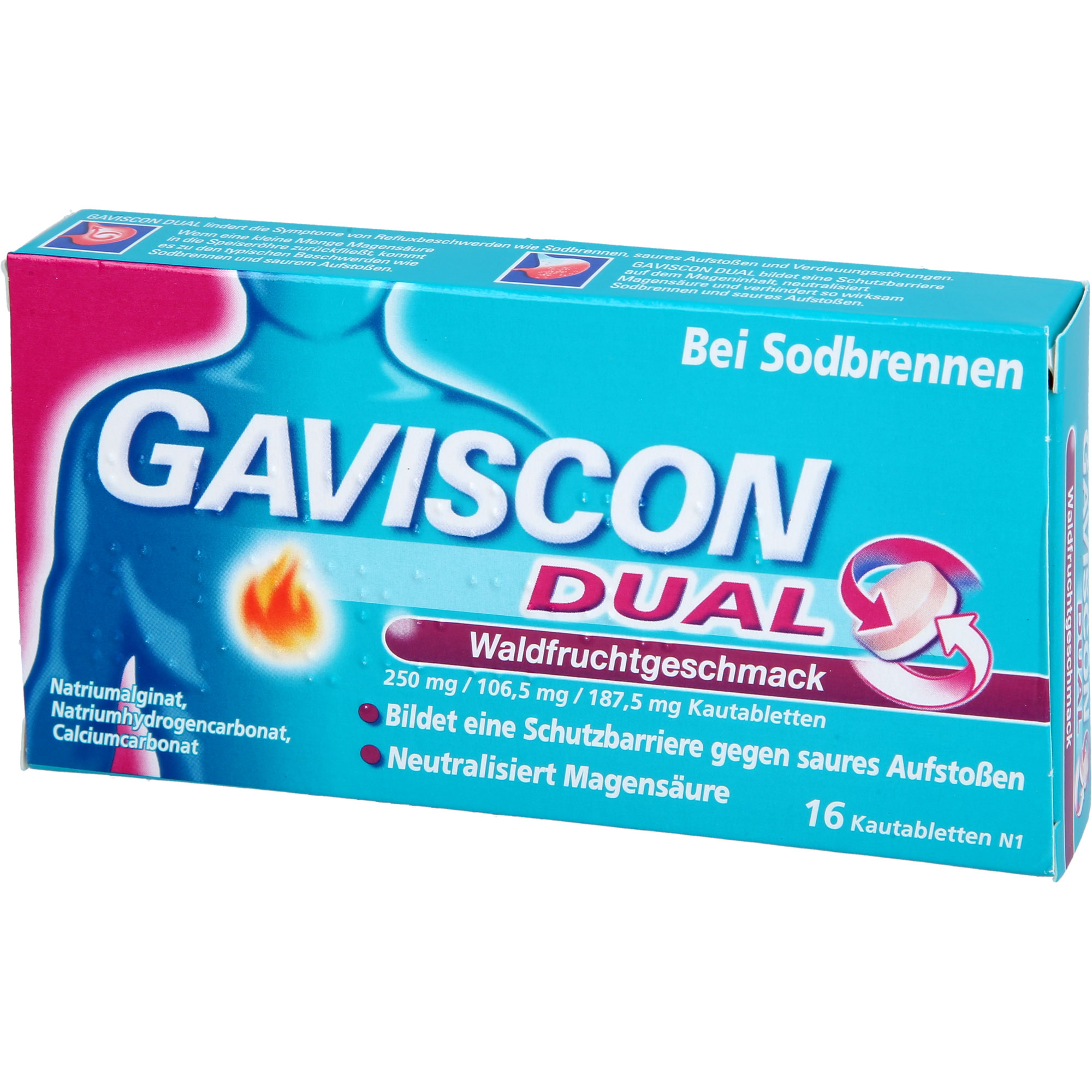 Gaviscon Dual Waldfrucht 250 mg/106.5 mg/187.5 mg 16 St Reckitt Benckiser Deutschland bei onfy.de kaufen 20033102